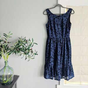 Navy Black Lacy Mystic Modcloth Sleeveless Dress